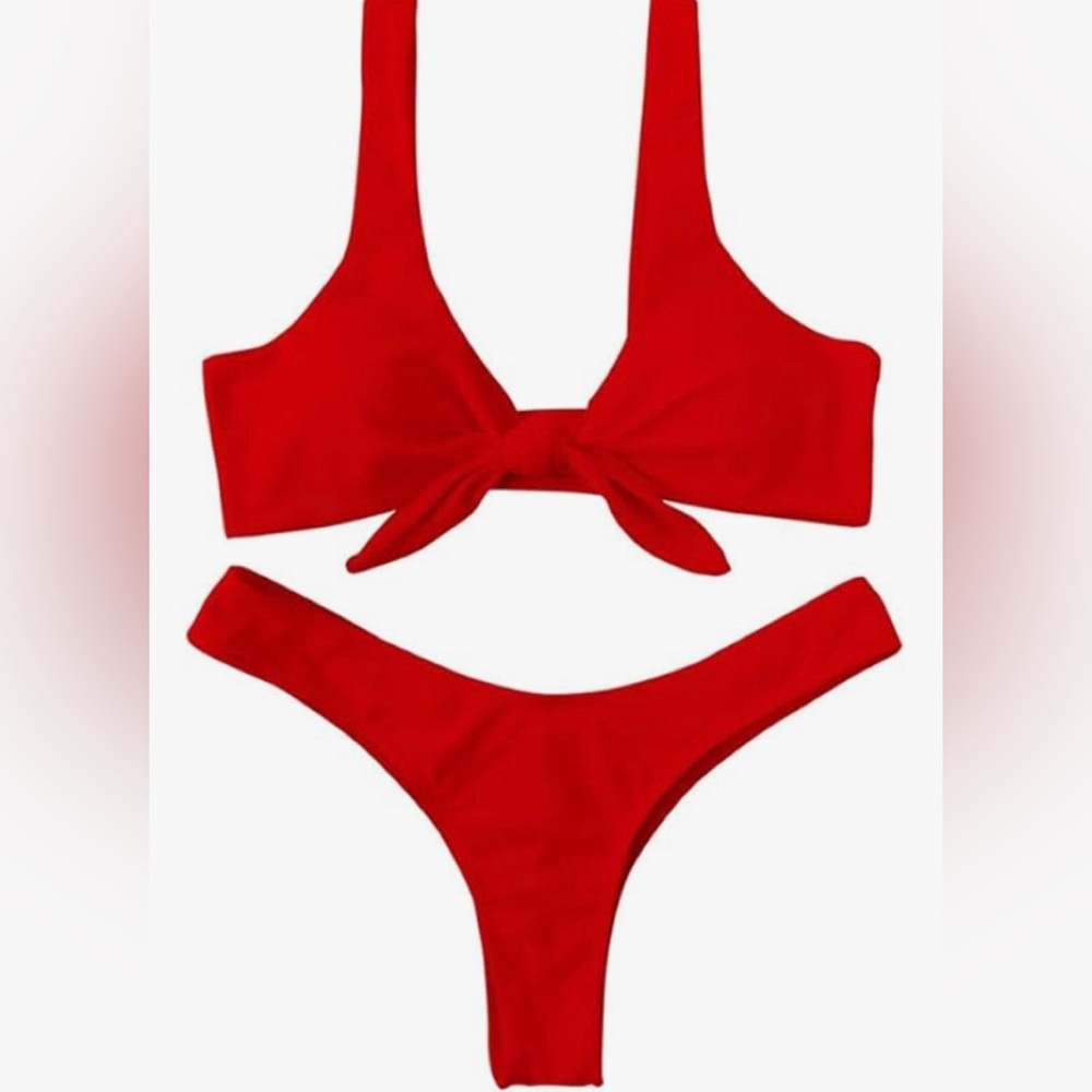 Zaful high cut red bathing suit